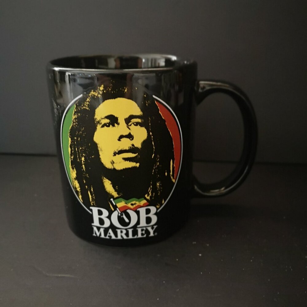 Zion Rootswear Authentic Bob Marley Logo Face Ceramic Coffee Mug Black 12oz